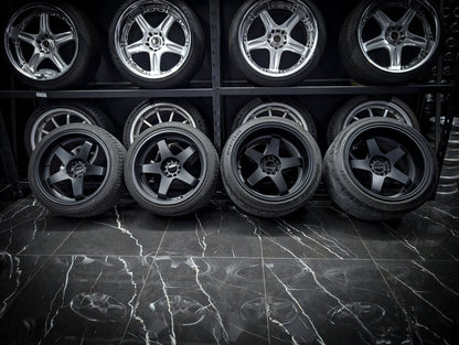 18" ROTA P45R2 Matte Black Staggared Wheels x 4