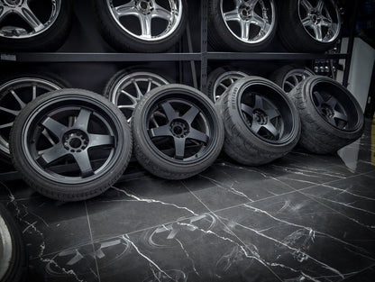 18" ROTA P45R2 Matte Black Staggared Wheels x 4