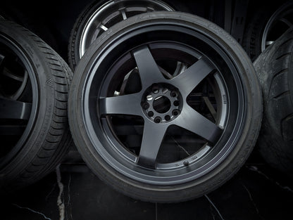 18" ROTA P45R2 Matte Black Staggared Wheels x 4