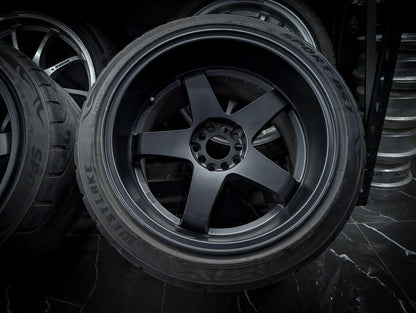 18" ROTA P45R2 Matte Black Staggared Wheels x 4