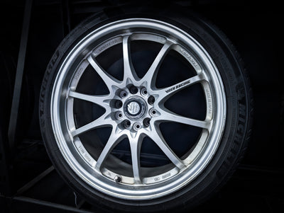 18" VOLK RAYS CE28 Silver Staggared Wheels x 4
