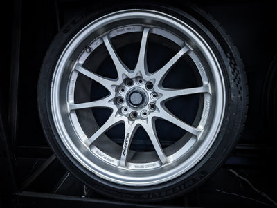 18" VOLK RAYS CE28 Silver Staggared Wheels x 4