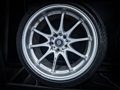 18" VOLK RAYS CE28 Silver Staggared Wheels x 4