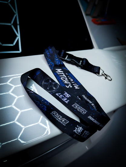 Mitchs Garage Lanyard • Purple Rays Wheels TE37 SL