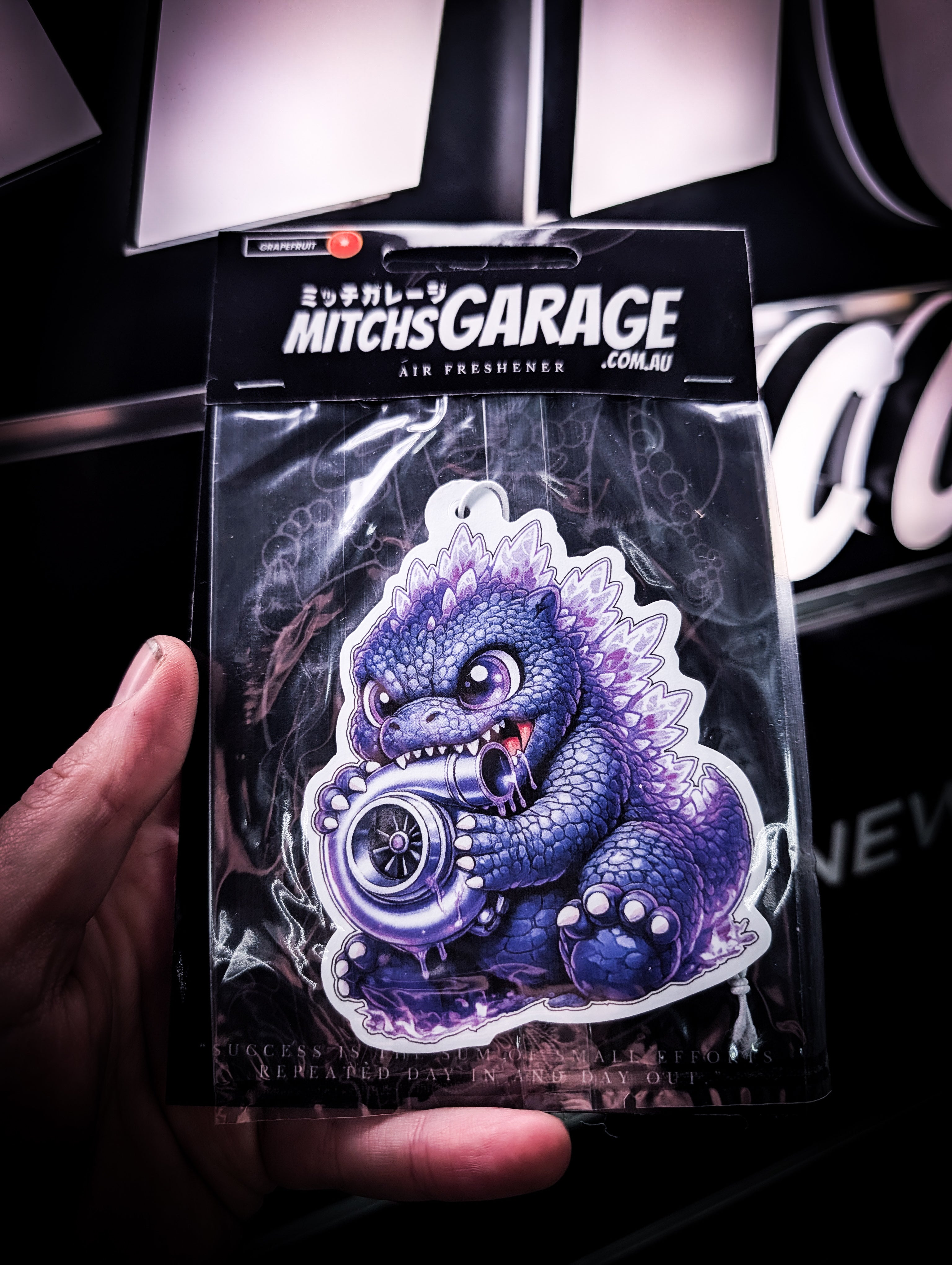 Mitch's Garage Baby Godzilla Turbo Grapefruit 🍇 Scented Premium Air Freshener
