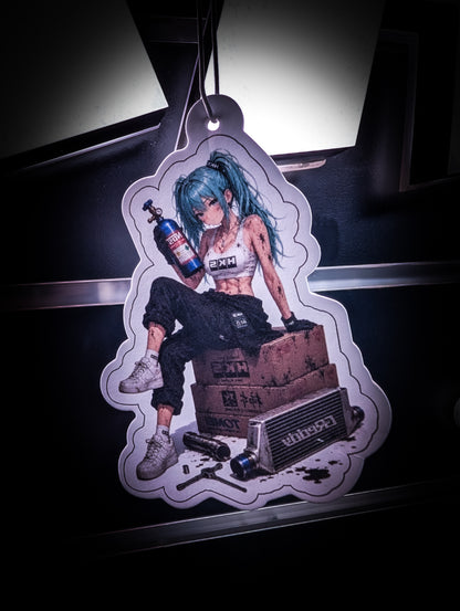 Mitch's Garage TUNER Girl Blue Hair Ocean Breeze 🌬️ Scented Premium Air Freshener
