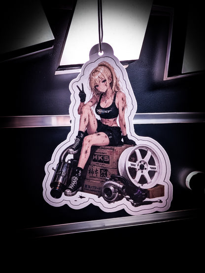 Mitch's Garage TUNER Girl Blonde Hair Watermelon 🍉 Scented Premium Air Freshener
