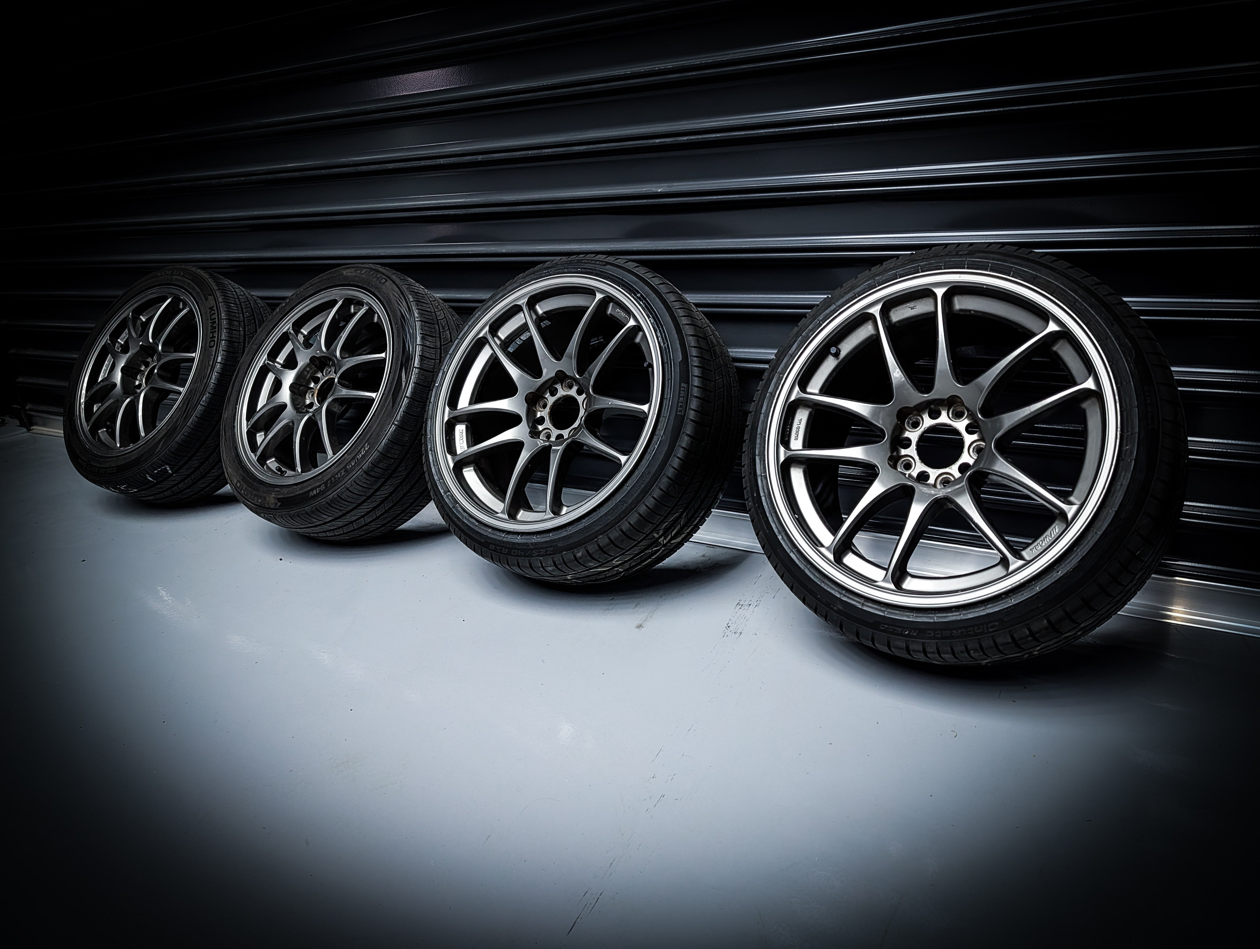 17" and 18" WORK CR Kiwami Gunmetal Wheels Set of 4