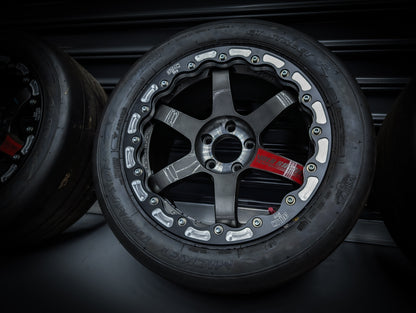 17" RAYS Gunmetal TE37-SL Custom OUTLAW DRAG BEADLOCK Wheels x 4
