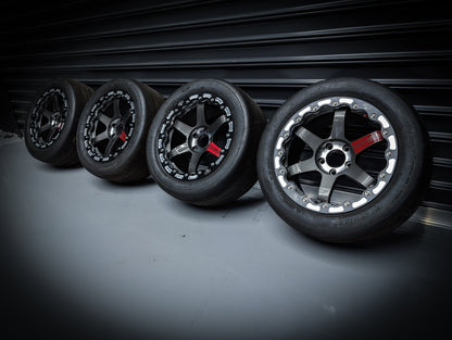 17" RAYS Gunmetal TE37-SL Custom OUTLAW DRAG BEADLOCK Wheels x 4