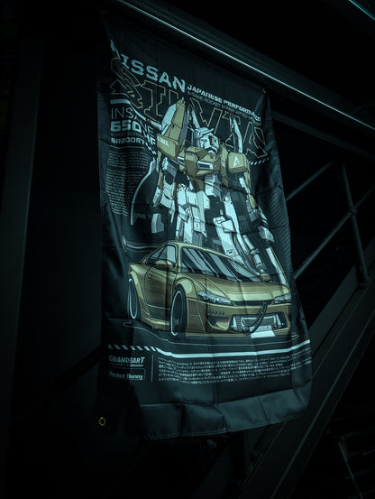NEW! NISSAN SILVIA S15 ROCKETBUNNY Workshop Banner Flag
