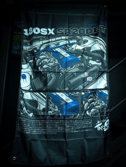 NEW! NISSAN 180SX SR20DET ENGINE BAY Workshop Banner Flag