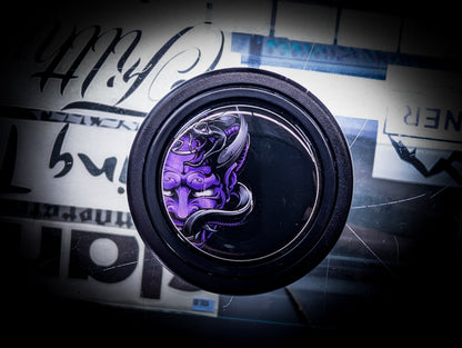 Purple Oni and Snake Steering Wheel Horn Button