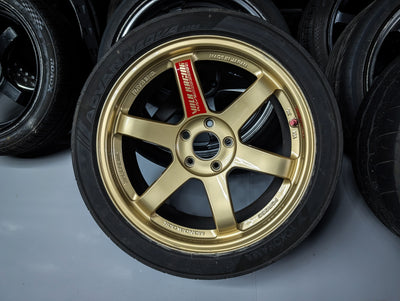 18" Volk Rays TE37 SL Gold Wheels x 4