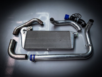 NISSAN Skyline R33/R34 76mm Thick BLITZ Return Flow Stainless Intercooler Kit