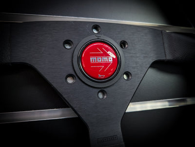 MOMO MONTECARLO Leather with Red Stitch Steering Wheel 350mm
