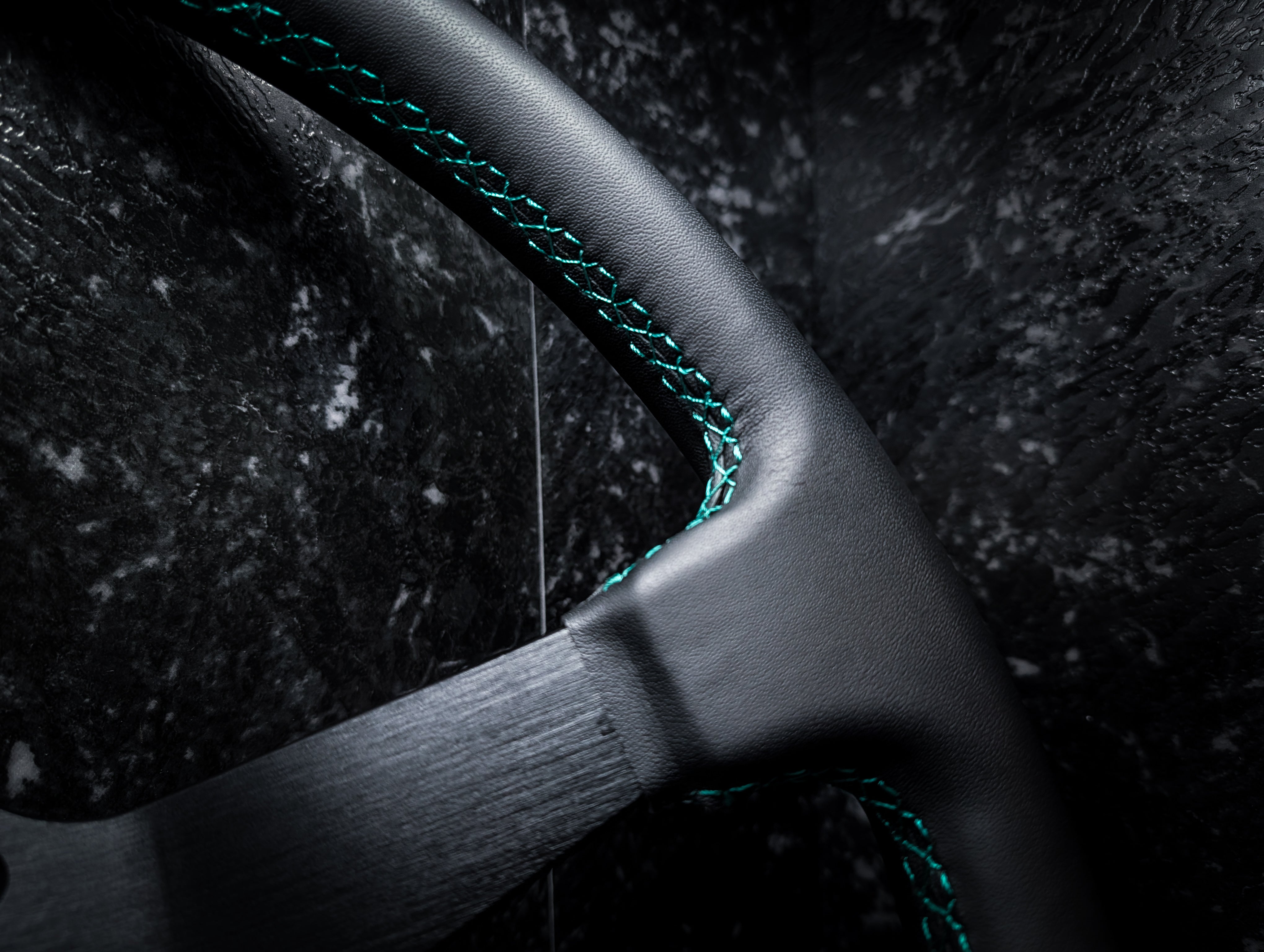 Green Stitch • Deep Dished Leather Steering Wheel