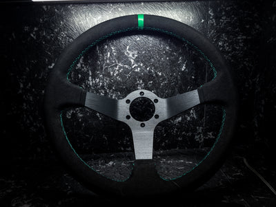 Green Stitch • Deep Dished Alcantara Steering Wheel