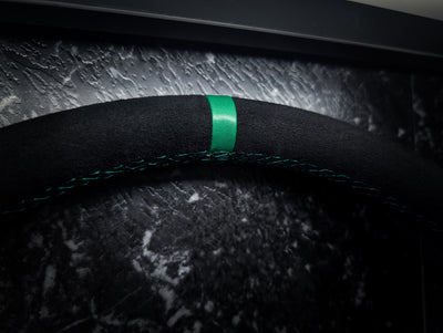 Green Stitch • Deep Dished Alcantara Steering Wheel