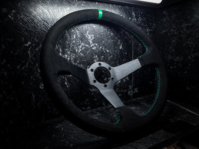 Green Stitch • Deep Dished Alcantara Steering Wheel