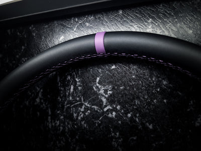 Deep Purple Stitch • Deep Dished Leather Steering Wheel