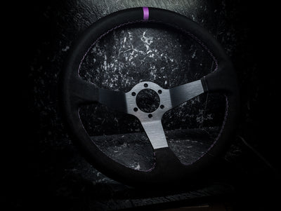 Deep Purple Stitch • Deep Dished Alcantara Steering Wheel