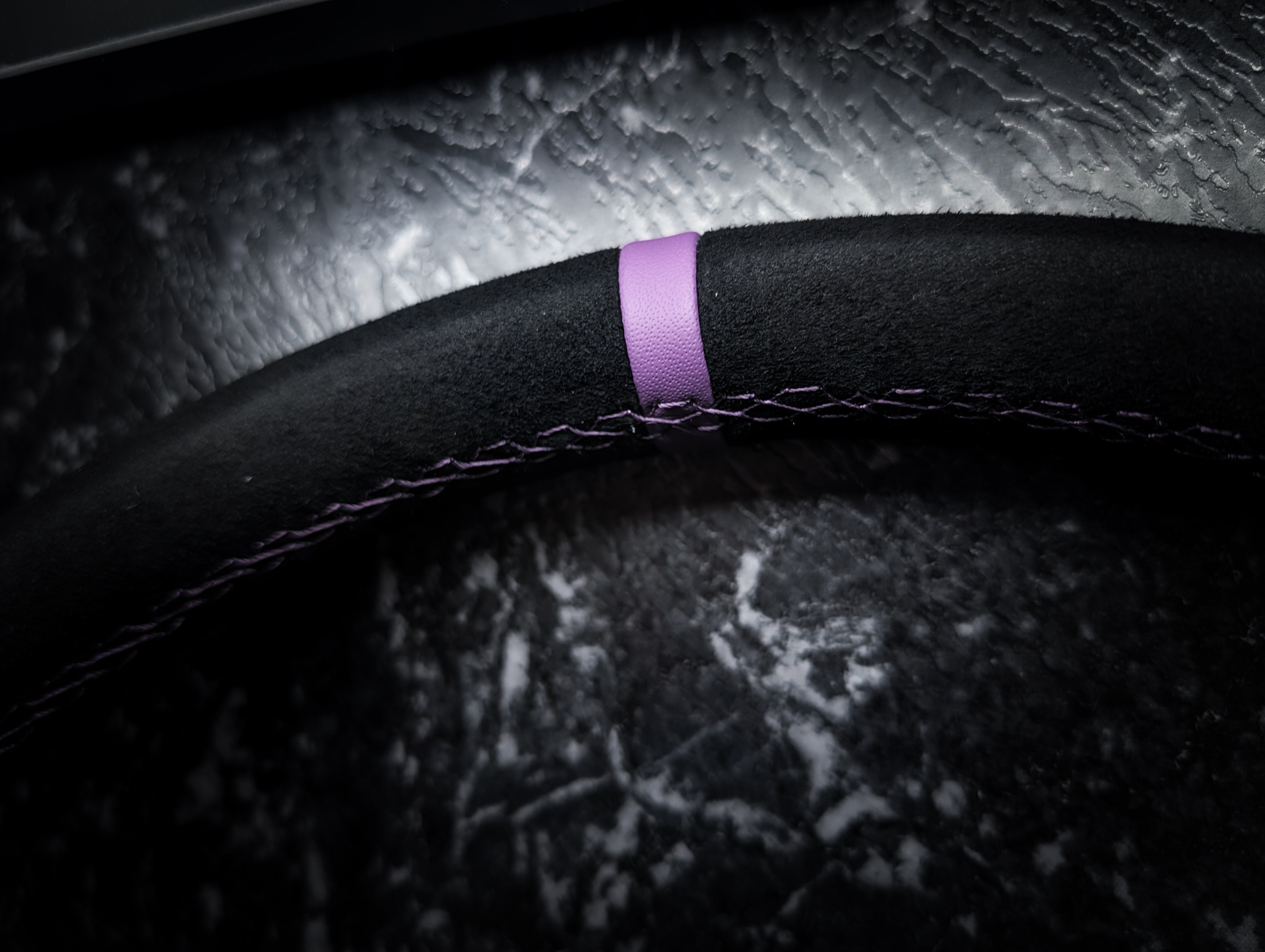 Deep Purple Stitch • Deep Dished Alcantara Steering Wheel