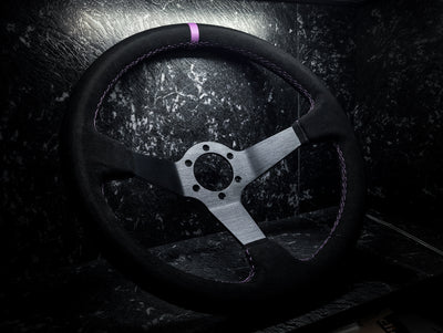 Deep Purple Stitch • Deep Dished Alcantara Steering Wheel