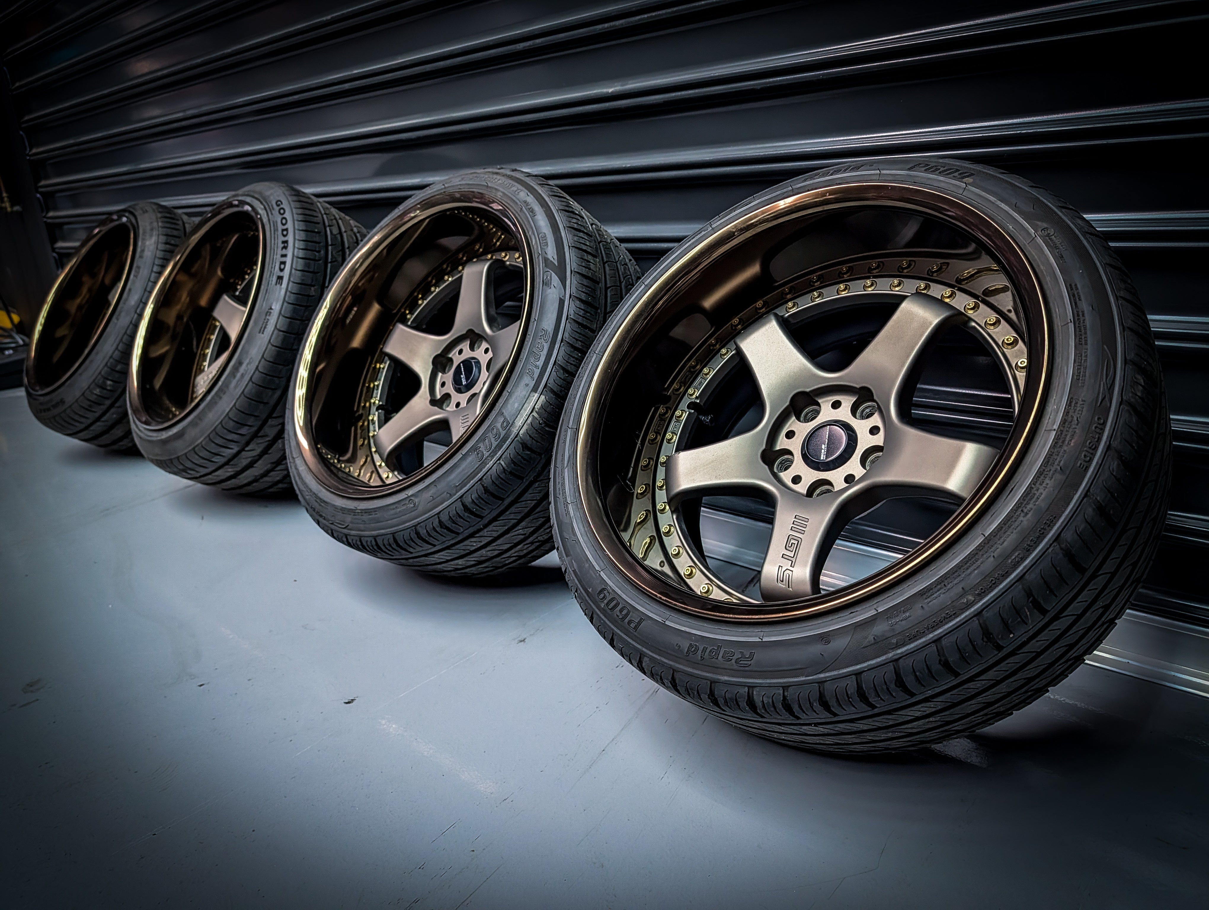 18" WORK Emotion GT5 3P Dark Bronze WIDE Staggered Wheels x 4