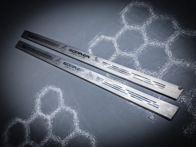 Toyota Soarer JZZ30 LIMITED EDITION Silver Stainless Inner Door Scuff Pads Pair
