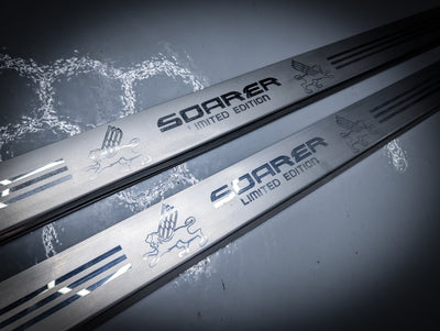 Toyota Soarer JZZ30 LIMITED EDITION Silver Stainless Inner Door Scuff Pads Pair