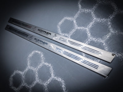 Toyota Soarer JZZ30 LIMITED EDITION Silver Stainless Inner Door Scuff Pads Pair