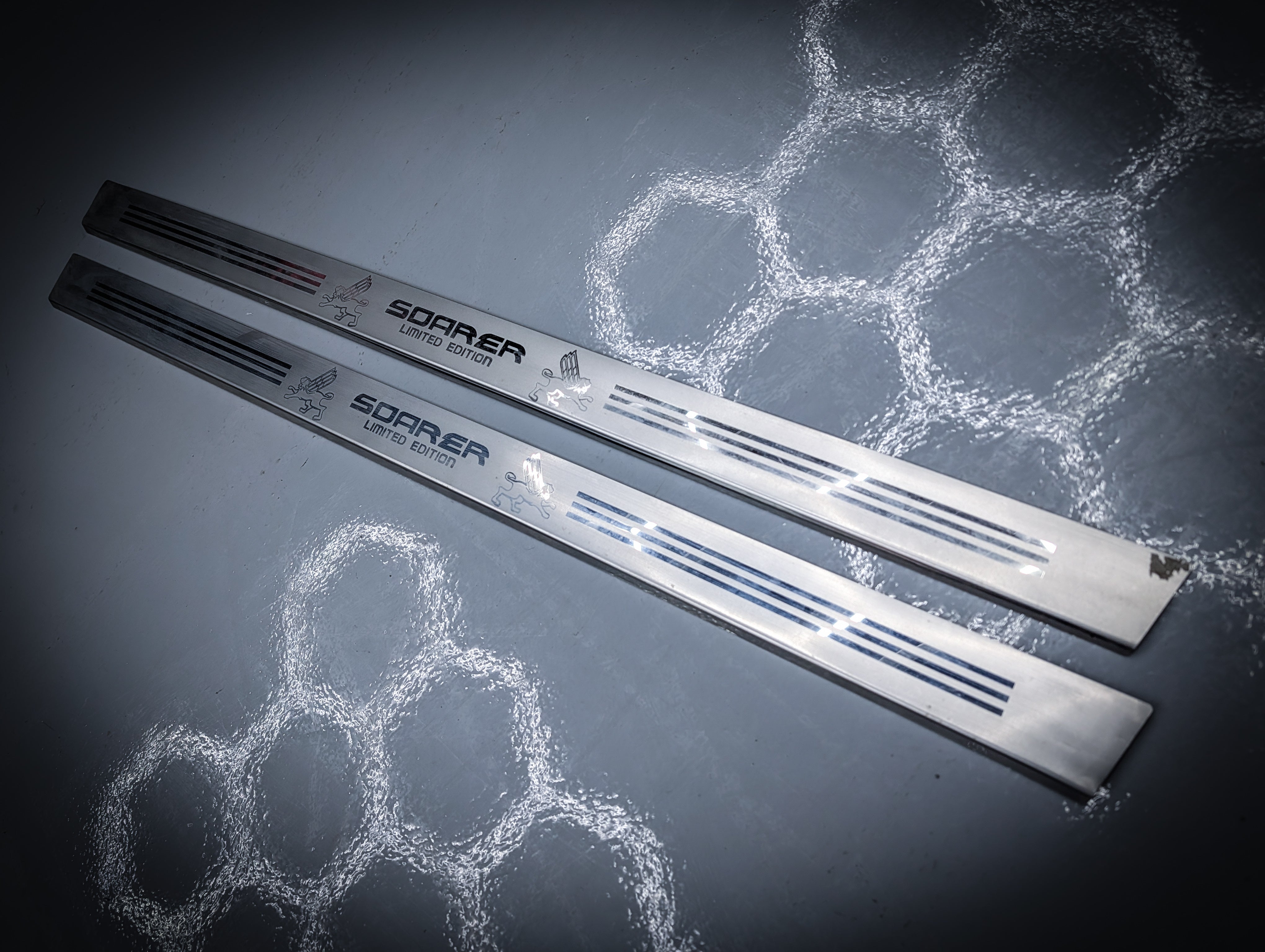 Toyota Soarer JZZ30 LIMITED EDITION Silver Stainless Inner Door Scuff Pads Pair