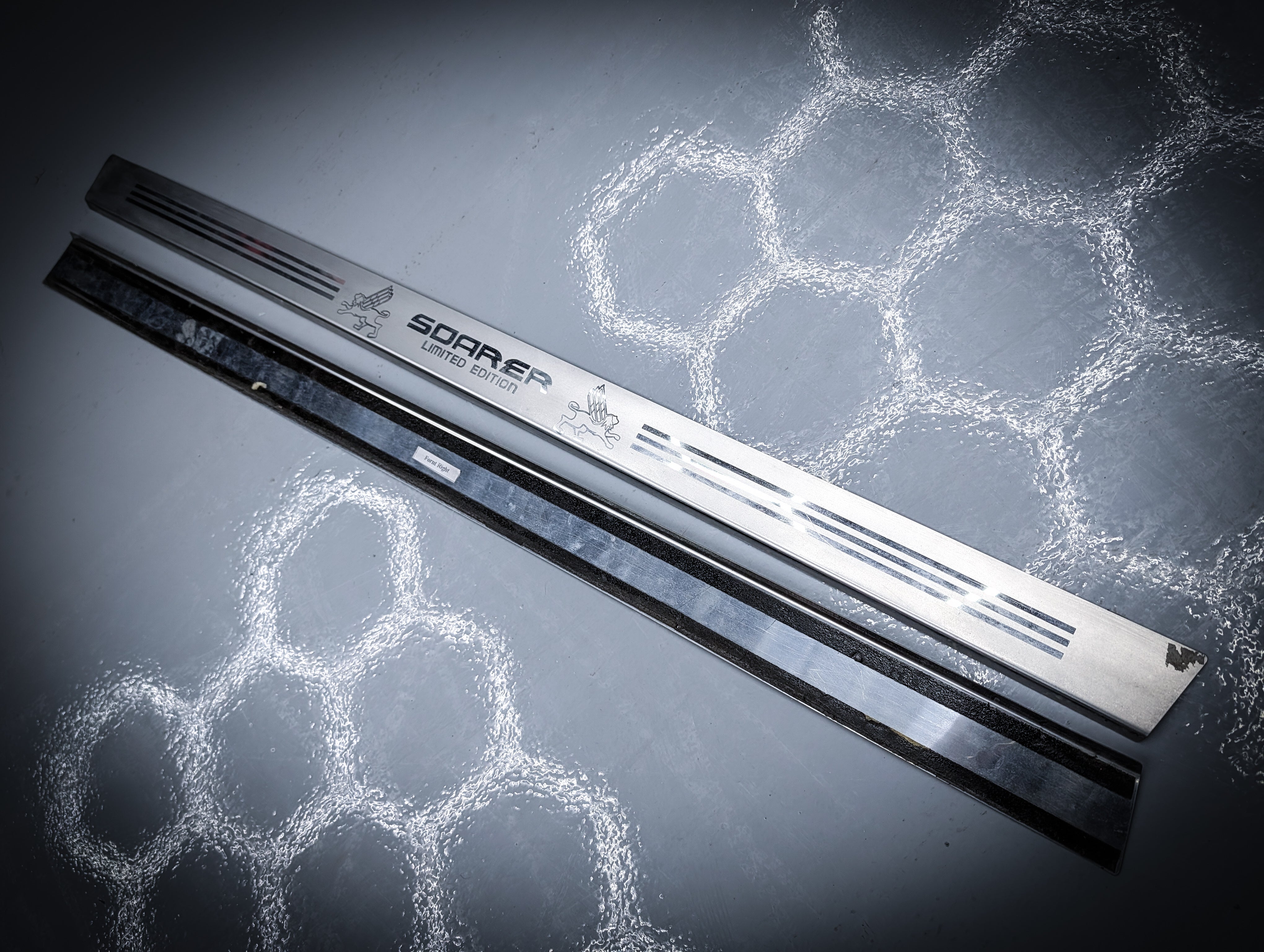 Toyota Soarer JZZ30 LIMITED EDITION Silver Stainless Inner Door Scuff Pads Pair