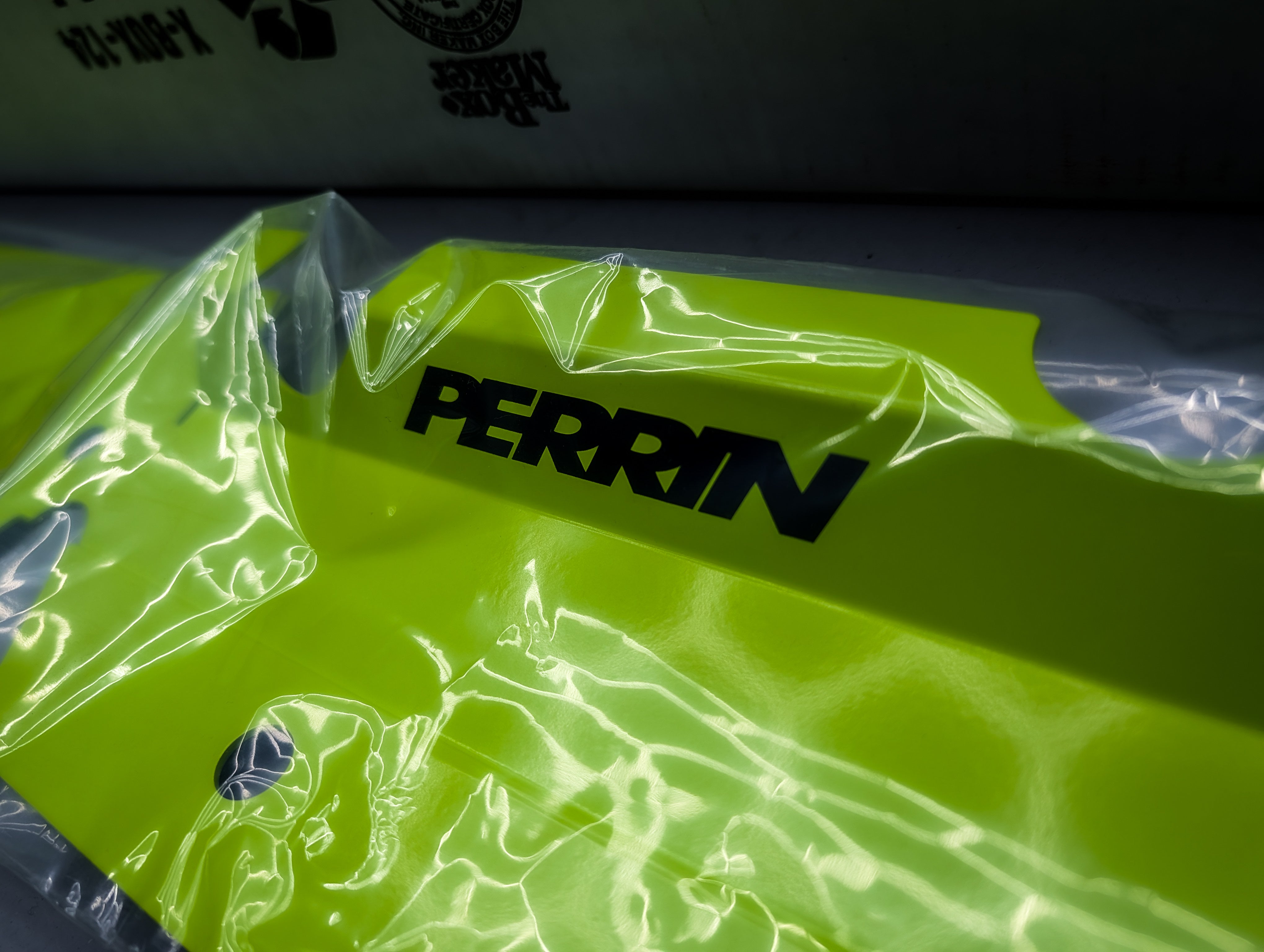 NEW • PERRIN Subaru 08-14 WRX Radiator Shroud Cover NEON YELLOW