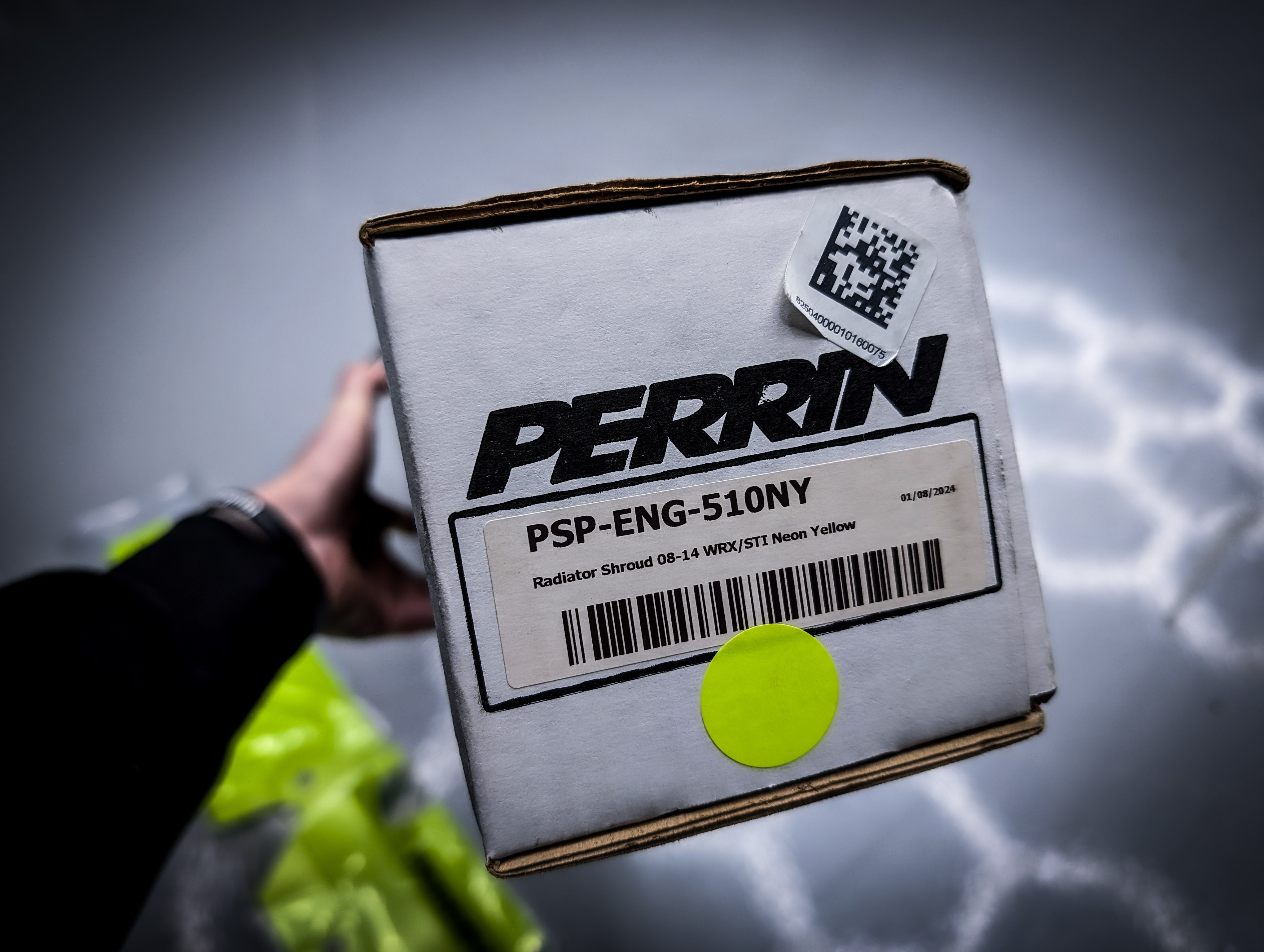 NEW • PERRIN Subaru 08-14 WRX Radiator Shroud Cover NEON YELLOW