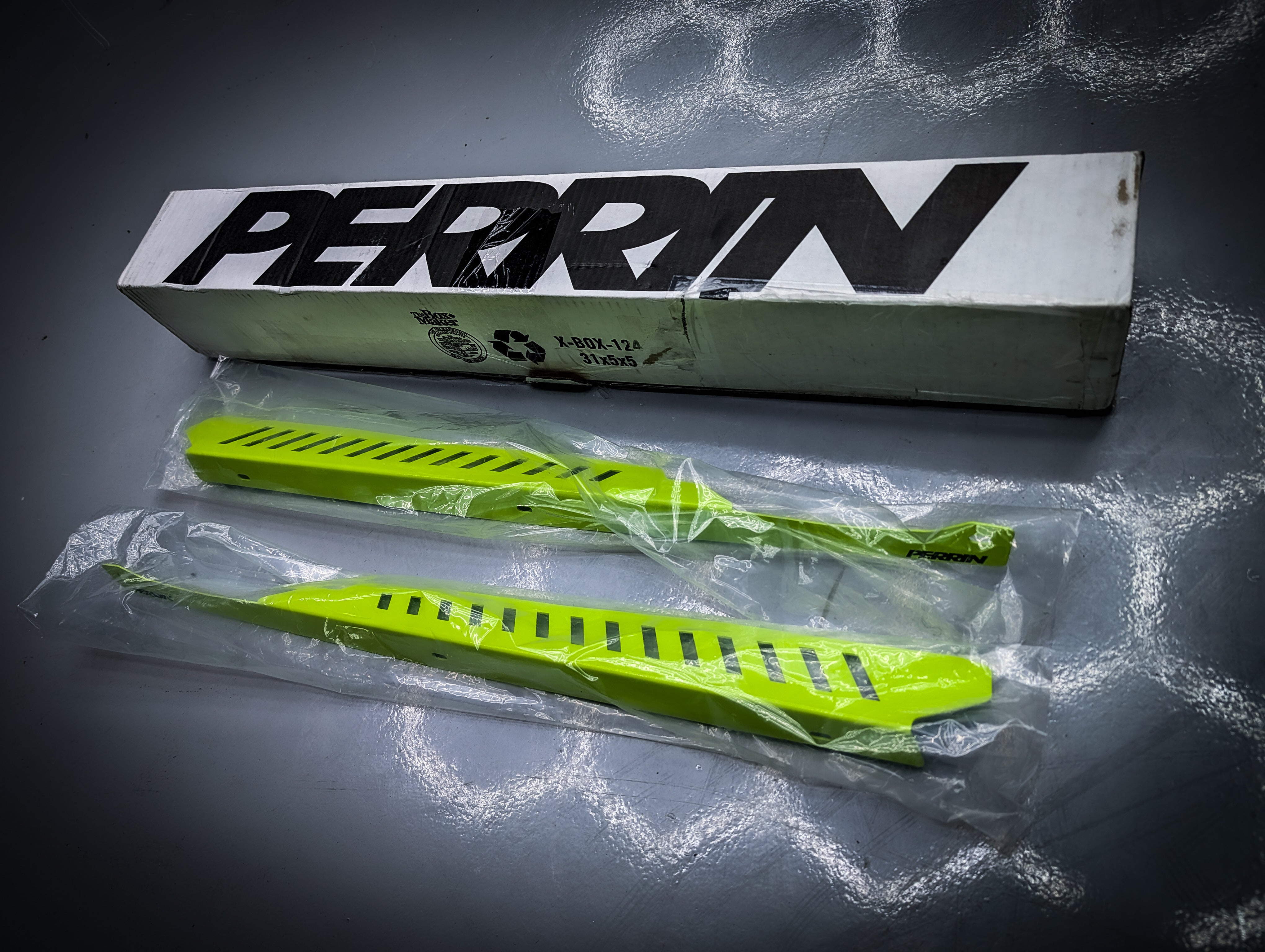 NEW • PERRIN Subaru 08-14 WRX Side Fender Covers NEON YELLOW
