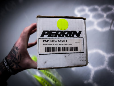 NEW • PERRIN Subaru 08-14 WRX Side Fender Covers NEON YELLOW