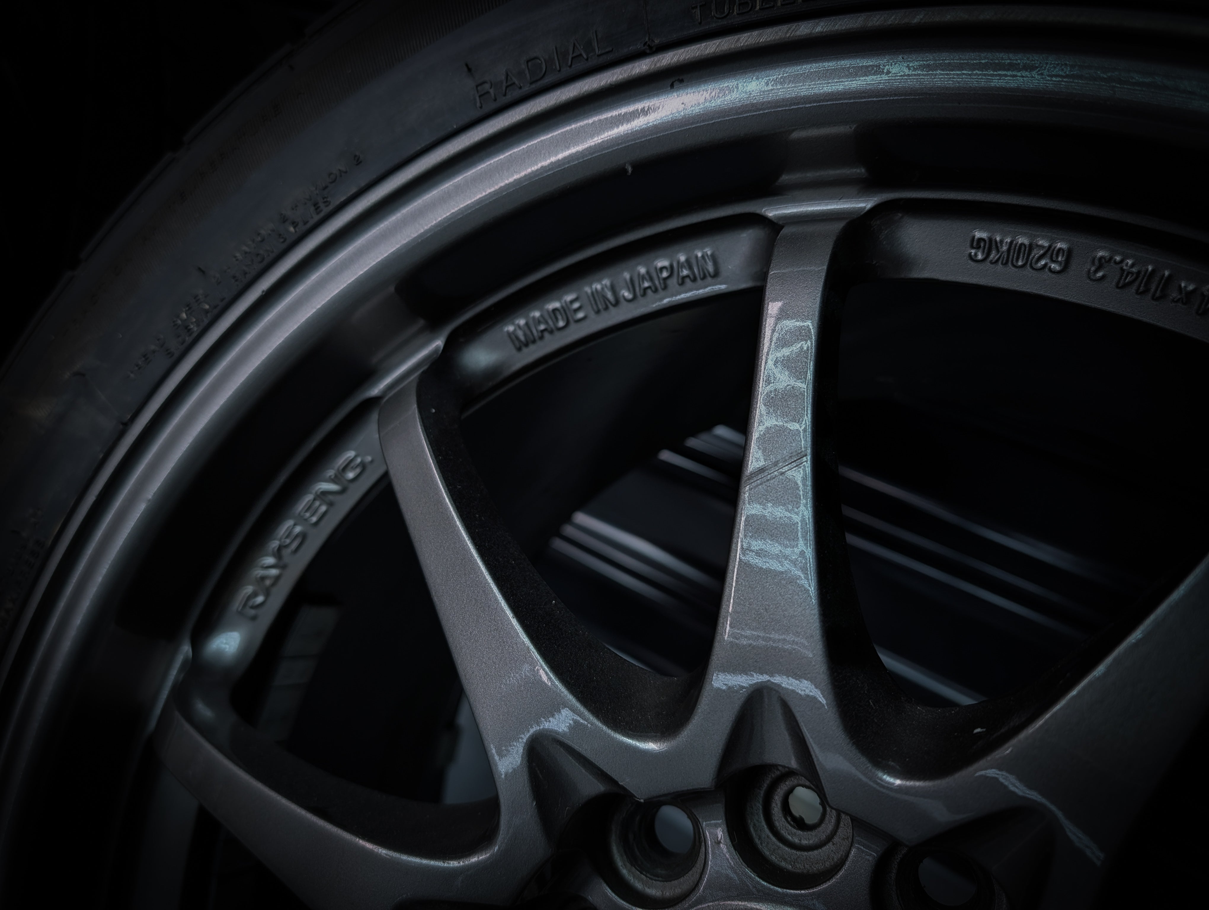 17" VOLK RAYS CE28 Staggared Wheels x 4