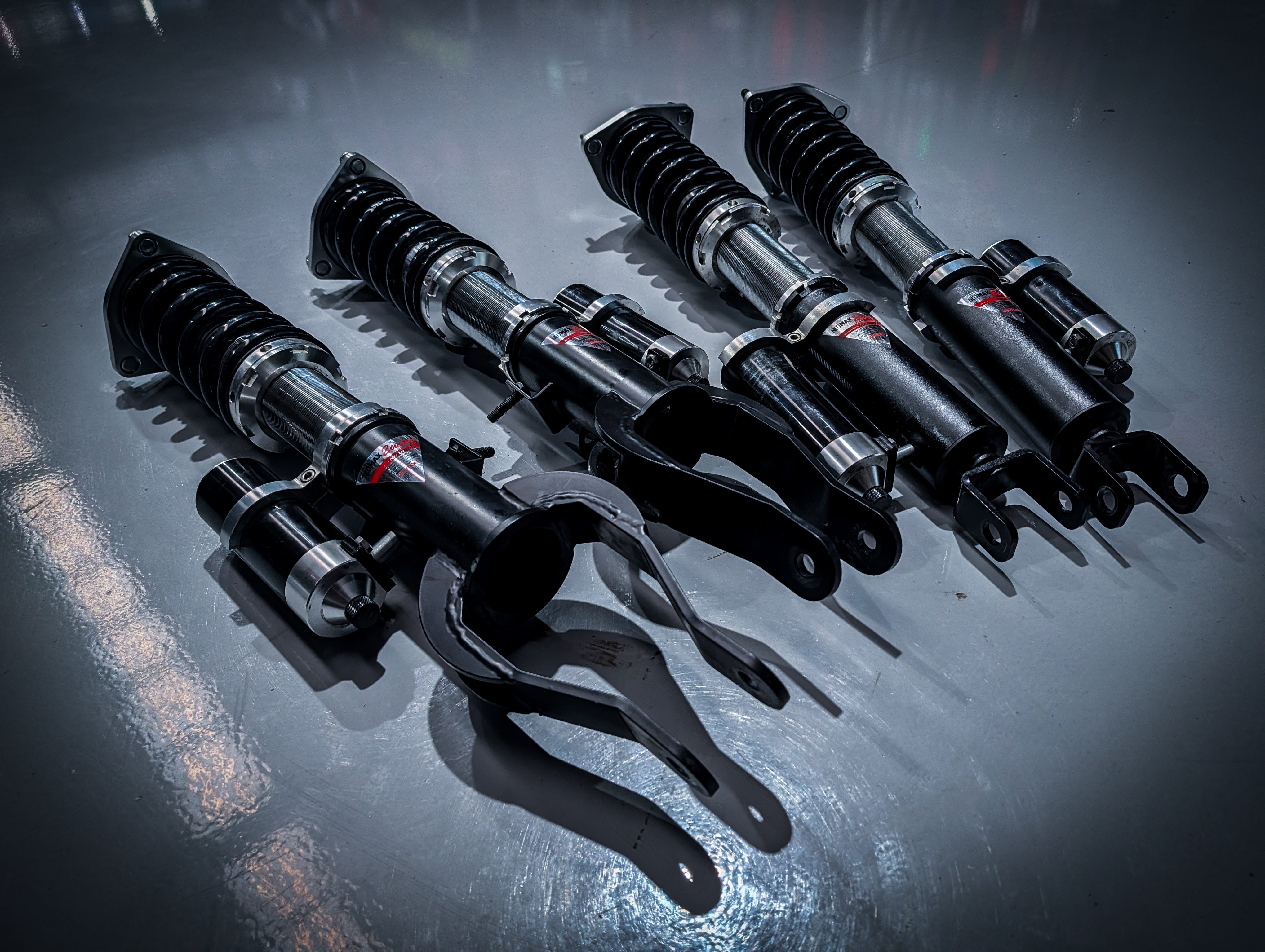 Nissan R35 GTR NEOMAX Silver 2 Way Adjustable Coilovers