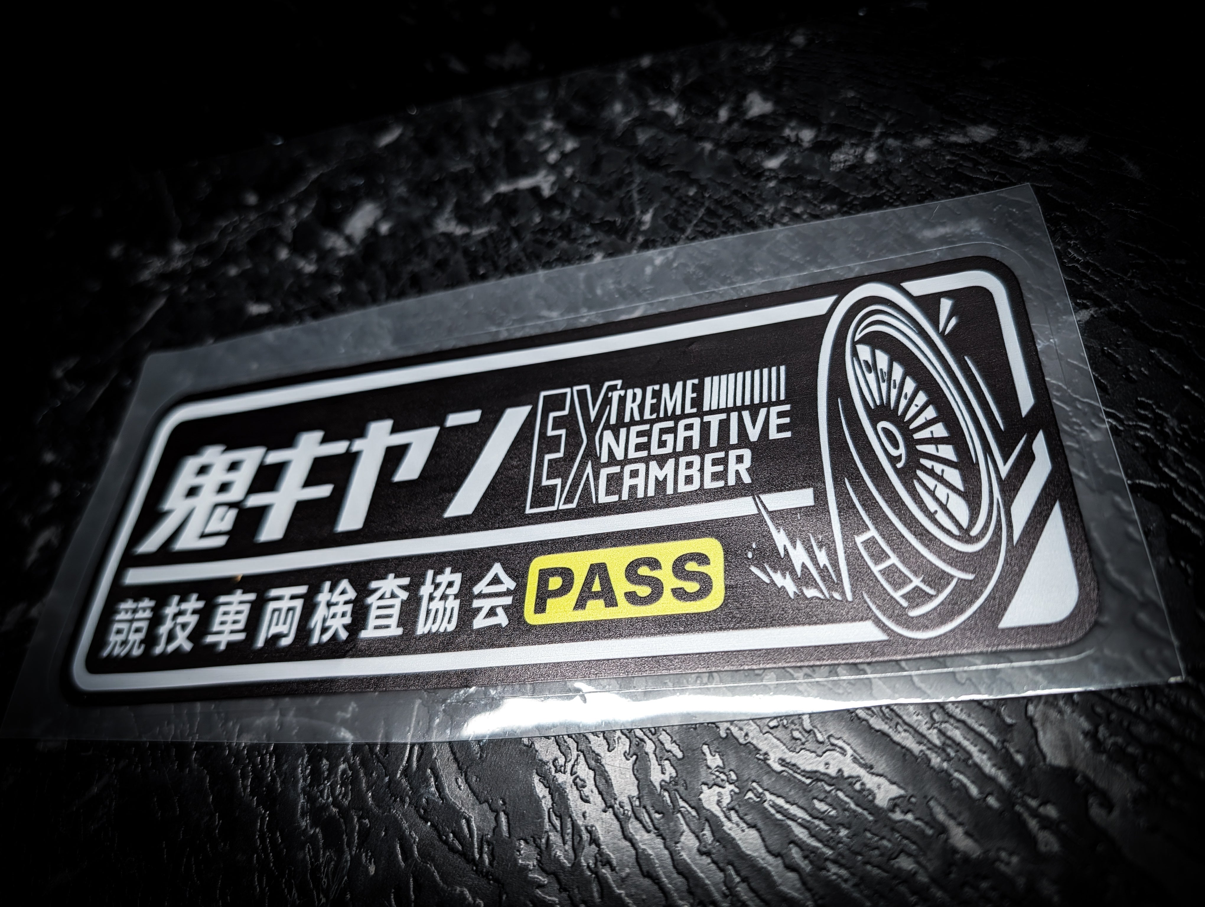 PASS Extreme Negative Camber Black Reflective Slap Sticker