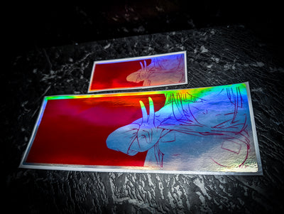 Flashing Anime Girl Holographic 2 pack Slap Stickers