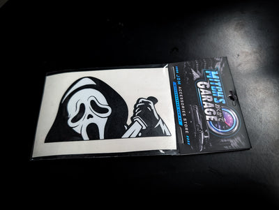 Ghost Face Two Tone Window Peeker Decal