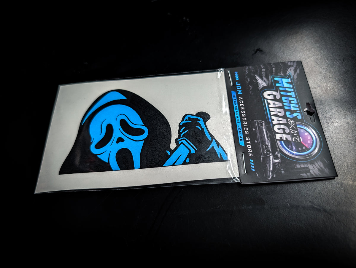Ghost Face Two Tone Window Peeker Decal
