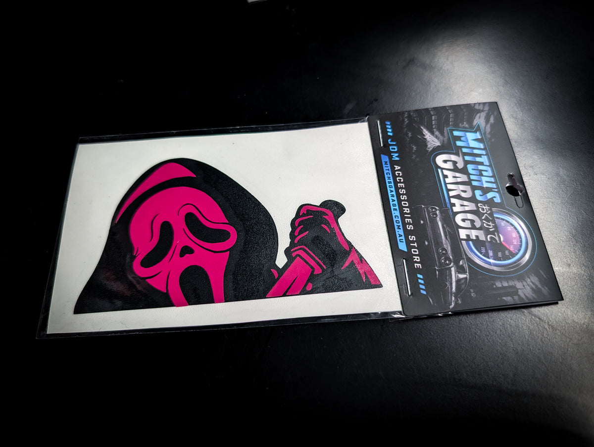 Ghost Face Two Tone Window Peeker Decal