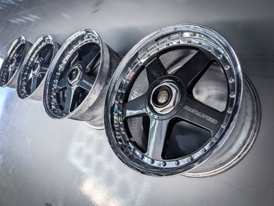 17" MAZDASPEED Rays MS-01 2 Piece Staggared Wheels x 4