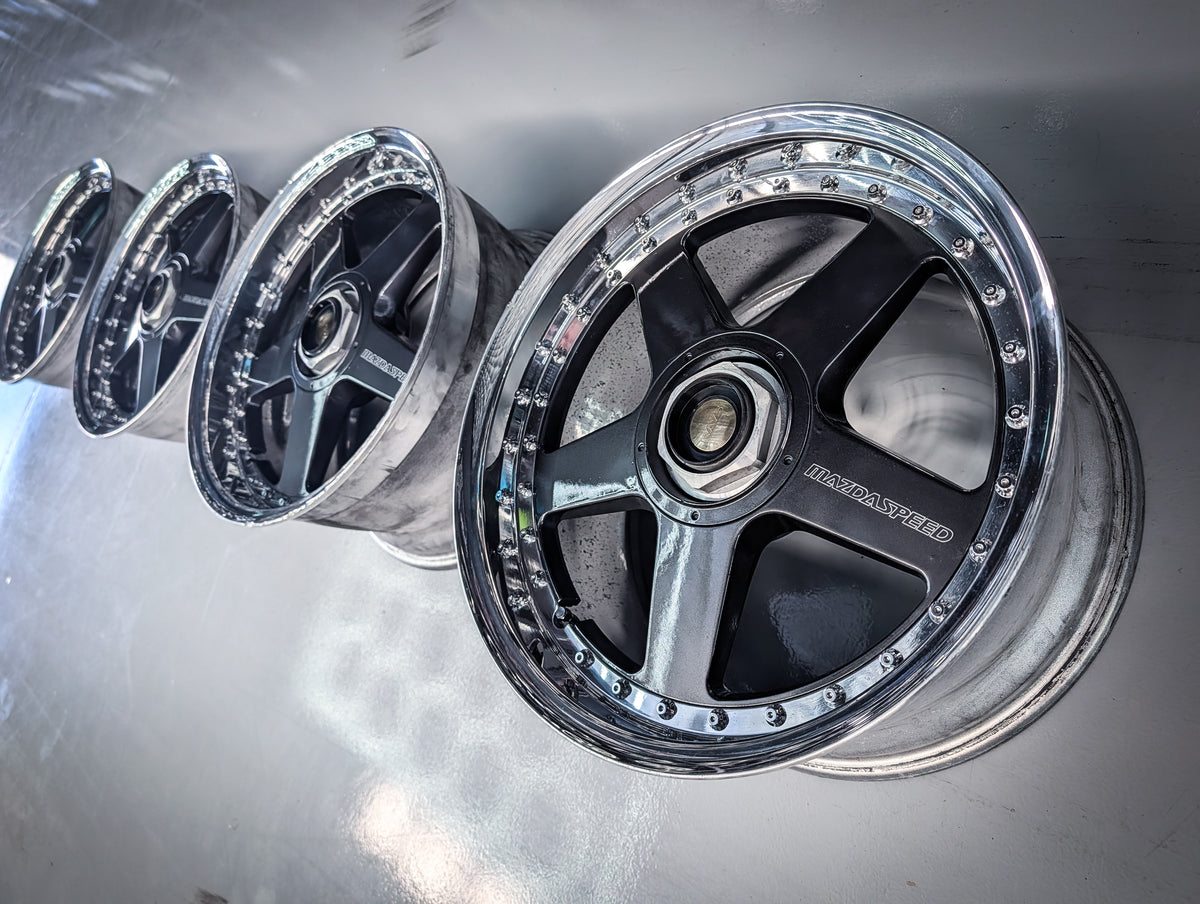 17" MAZDASPEED Rays MS-01 2 Piece Staggared Wheels x 4