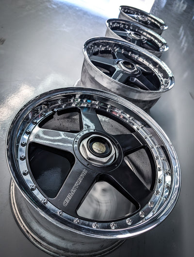 17" MAZDASPEED Rays MS-01 2 Piece Staggared Wheels x 4