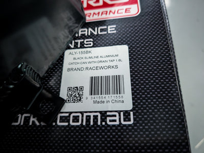 Raceworks Baffled 1.6L Black Aluminium Oil Catch Can