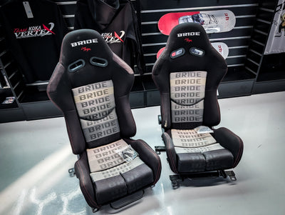 BRIDE Low Max CARBON Backed Recliner Bucket Seats + EVO 8 Seat Rails